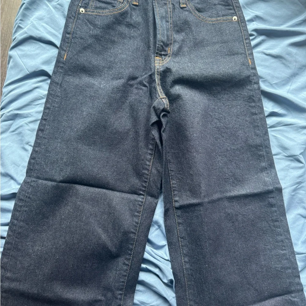 Gap High Rise Wide Leg Crop Jeans Dark Wash Size 25 New with Tags - Picture 5 of 5